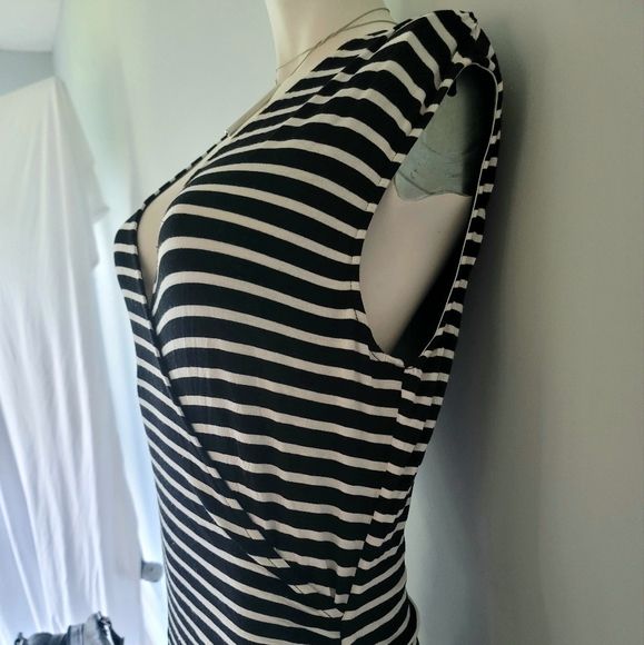 Mossimo Striped Wrap Maxi Dress Size L - Picture 6 of 13